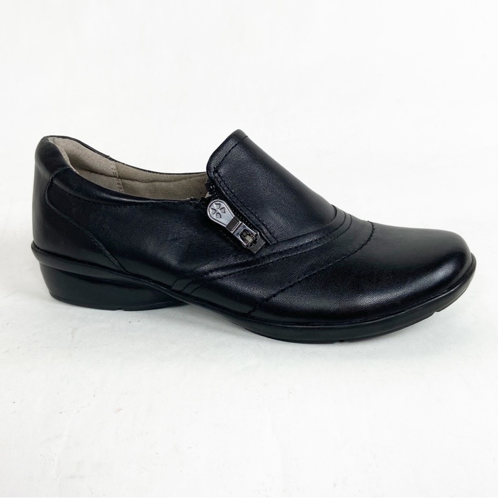 Naturalizer N5 Comfort Clarissa Black Leather Slip-on Loafer Shoes
